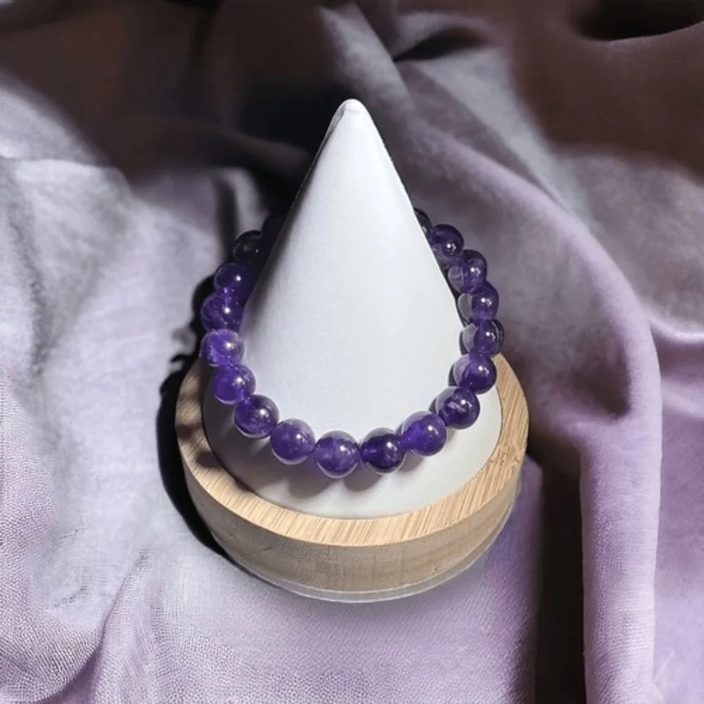 Handmade Amethyst‎ Bead Stretch Bracelet | Healing Energy Spiritual Gift